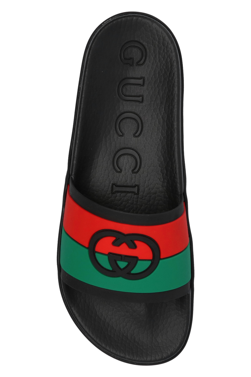 Gucci slides store with logo